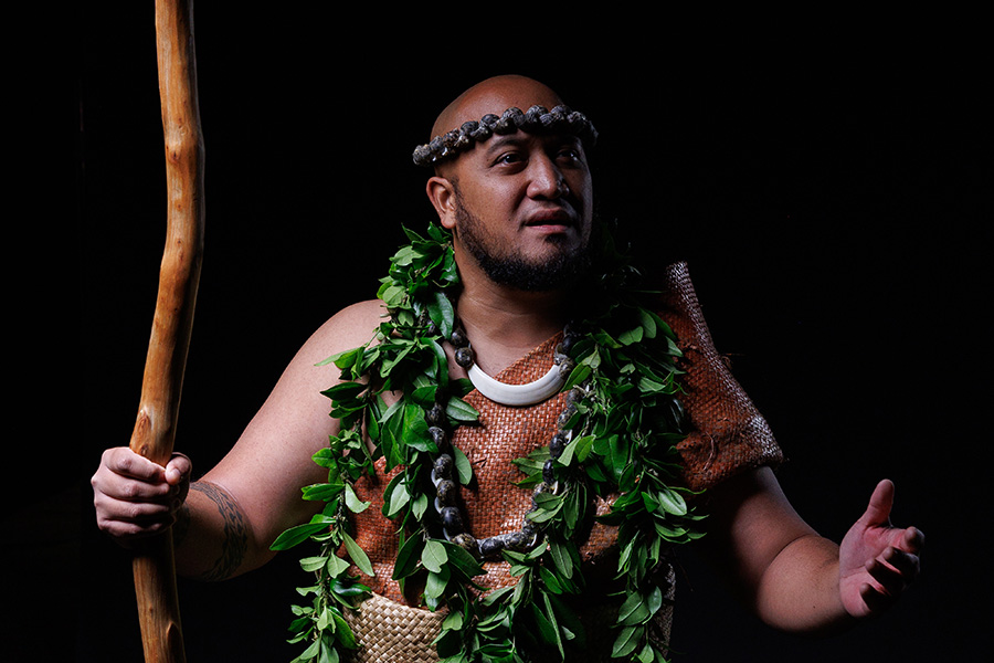Performer telling the story
